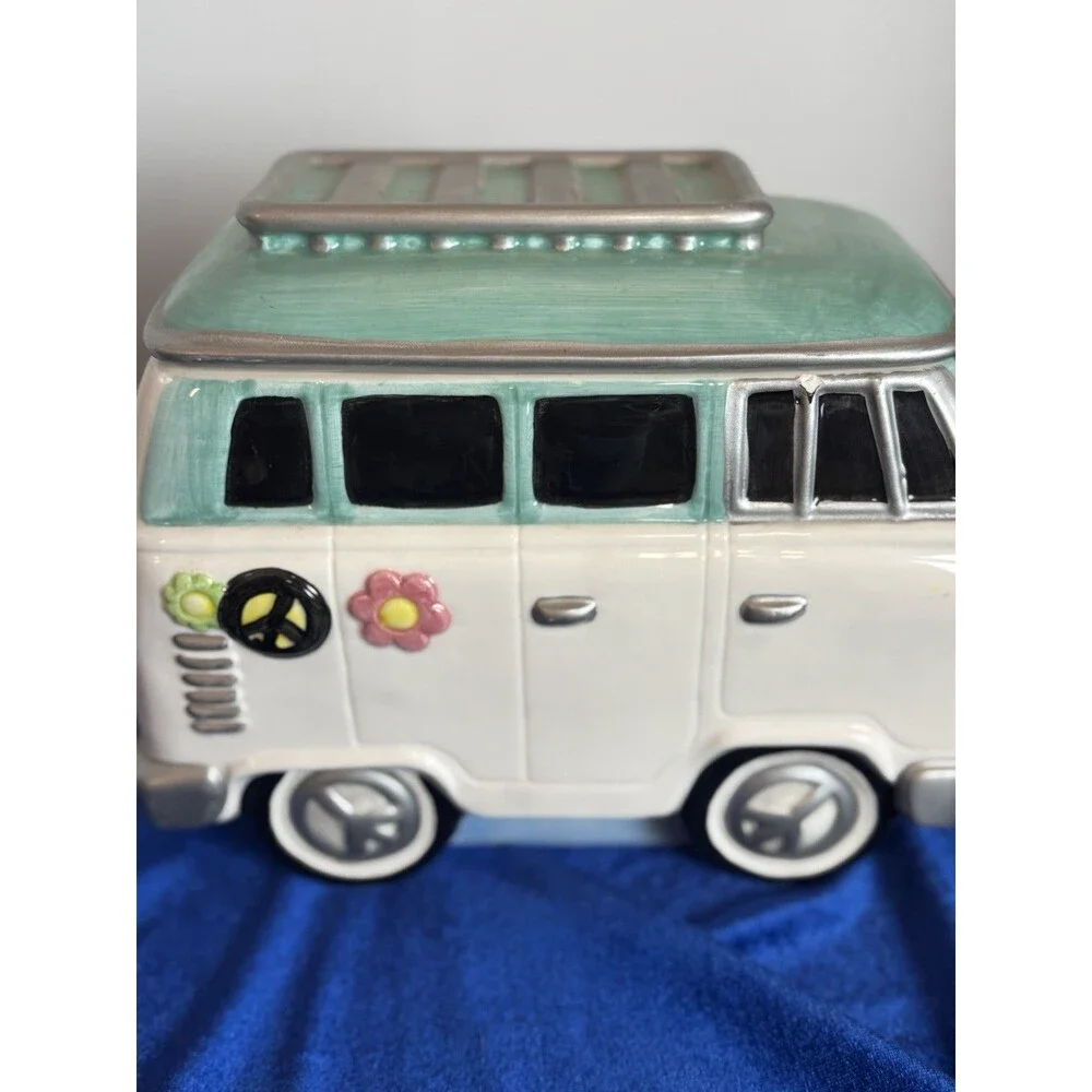 Vintage Lotus 1997 Volkswagen VW Bus Cookie Jar Cool Groovy Hippie